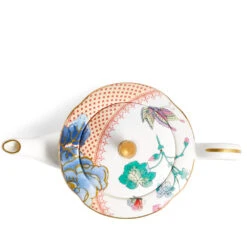 Wedgwood Butterfly Bloom Large Teapot 1L -Tableware Discount Store 091574210339 Wedgwood ButterflyBloom Teapot1L angle