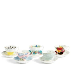 Royal Albert 100 Years Mixed Teacup And Saucer Set Of 5