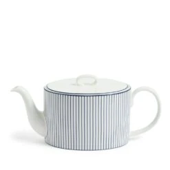 Wedgwood Gio Pinstripe Teapot 6 Wedgwood Gio Pinstripe Teapot -Tableware Discount Store 1079068 701587491396 Wedgwood GioTeapot940ml31.7flozPinstripeWhite front