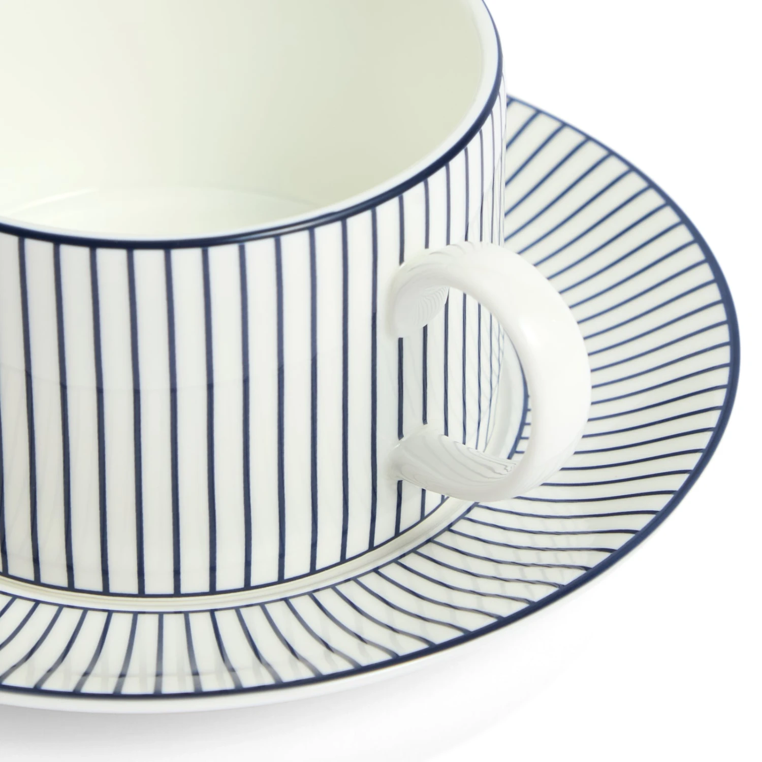 Wedgwood Gio Pinstripe Teacup And Saucer White 2 Wedgwood Gio Pinstripe Teacup And Saucer White - Image 2