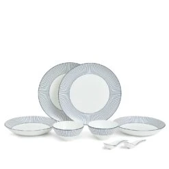 Wedgwood Gio Pinstripe Dinner Set Of 8 White