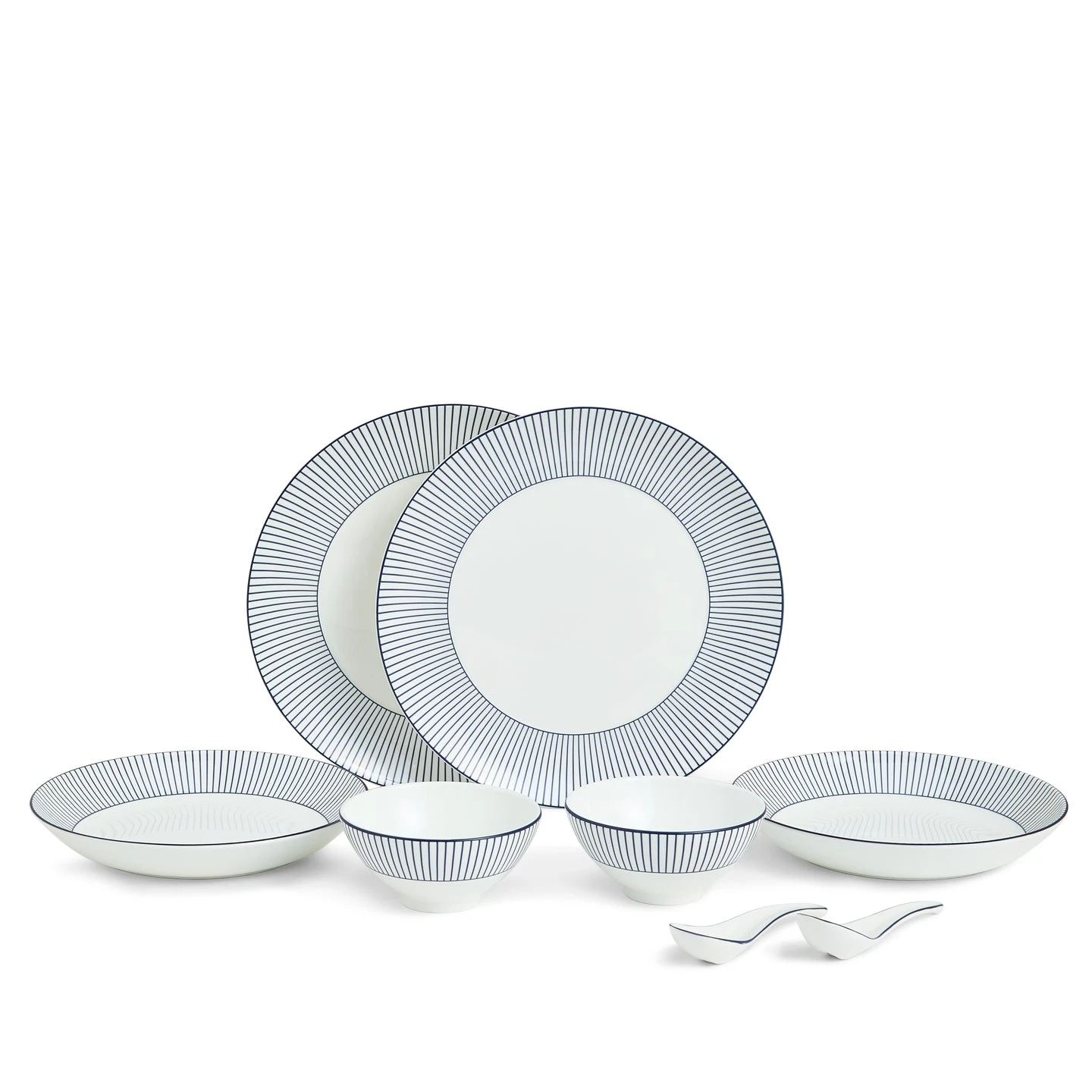 Wedgwood Gio Pinstripe Dinner Set Of 8 White 1 Wedgwood Gio Pinstripe Dinner Set Of 8 White