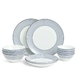 Wedgwood Gio Pinstripe 12 Piece Set White