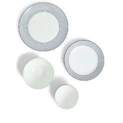 Wedgwood Gio Pinstripe 12 Piece Set White -Tableware Discount Store 1082470 701587498548 Wedgwood GIO GIOBlueDinnerware12PiecesPinstripeWhite top