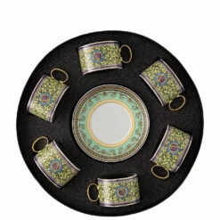 Versace Barocco Mosaic Teacup & Saucer Set Of 6
