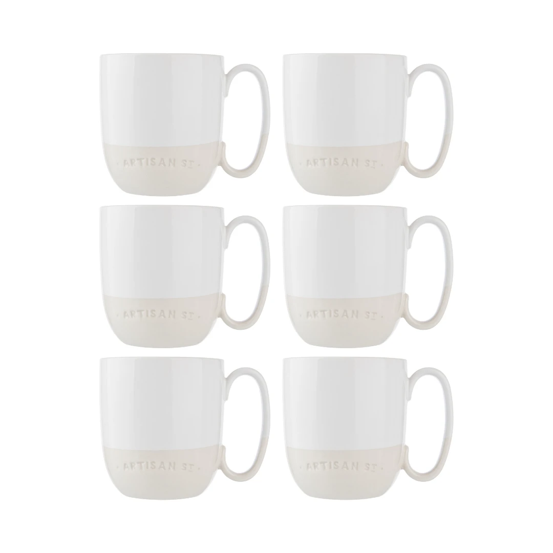 Artisan Street White Breakfast Mug Set Of 6 1 Artisan Street White Breakfast Mug Set Of 6