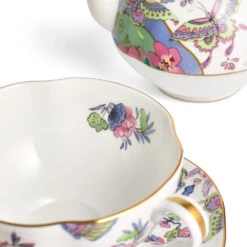 Wedgwood Butterfly Bloom Green Teacup And Saucer 15 Wedgwood Butterfly Bloom Green Teacup And Saucer -Tableware Discount Store 701587413107 Wedgwood ButterflyBloom TeaForOne Detail