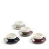 Royal Doulton Coffee Studio Mixed Flat White Cup And Saucer Set Of 4
