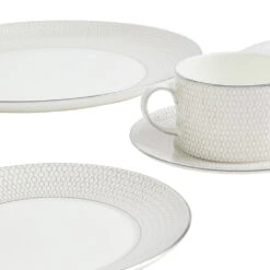 Wedgwood Gio Platinum 5 Piece Set -Tableware Discount Store 701587469449 Wedgwood Gio Platinum Gio Platinum 5PPS Bxd Product detailcopy