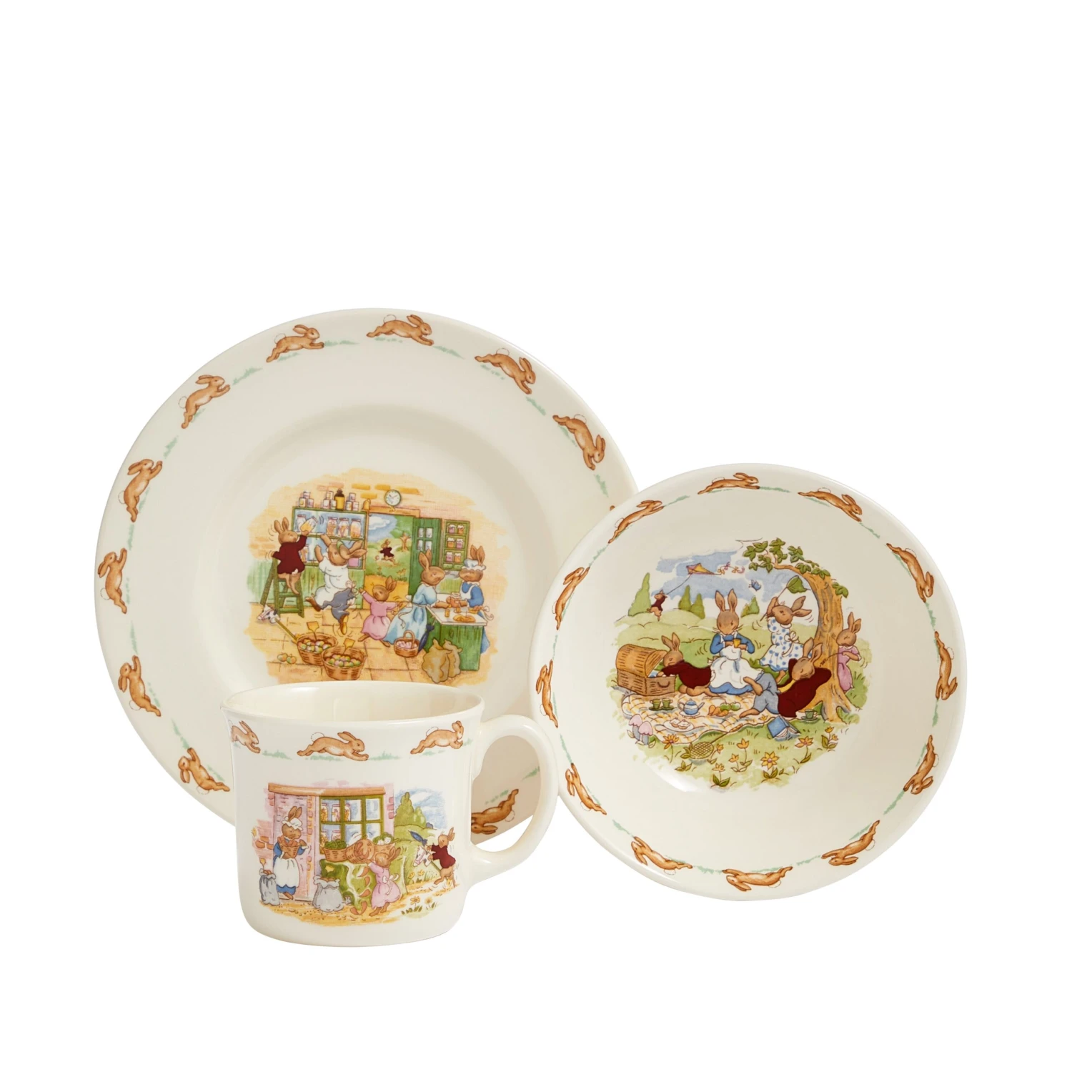 Royal Doulton Bunnykins Children's Bowl, Plate & Mug 3-Piece Set 1 Royal Doulton Bunnykins Children's Bowl, Plate & Mug 3-Piece Set