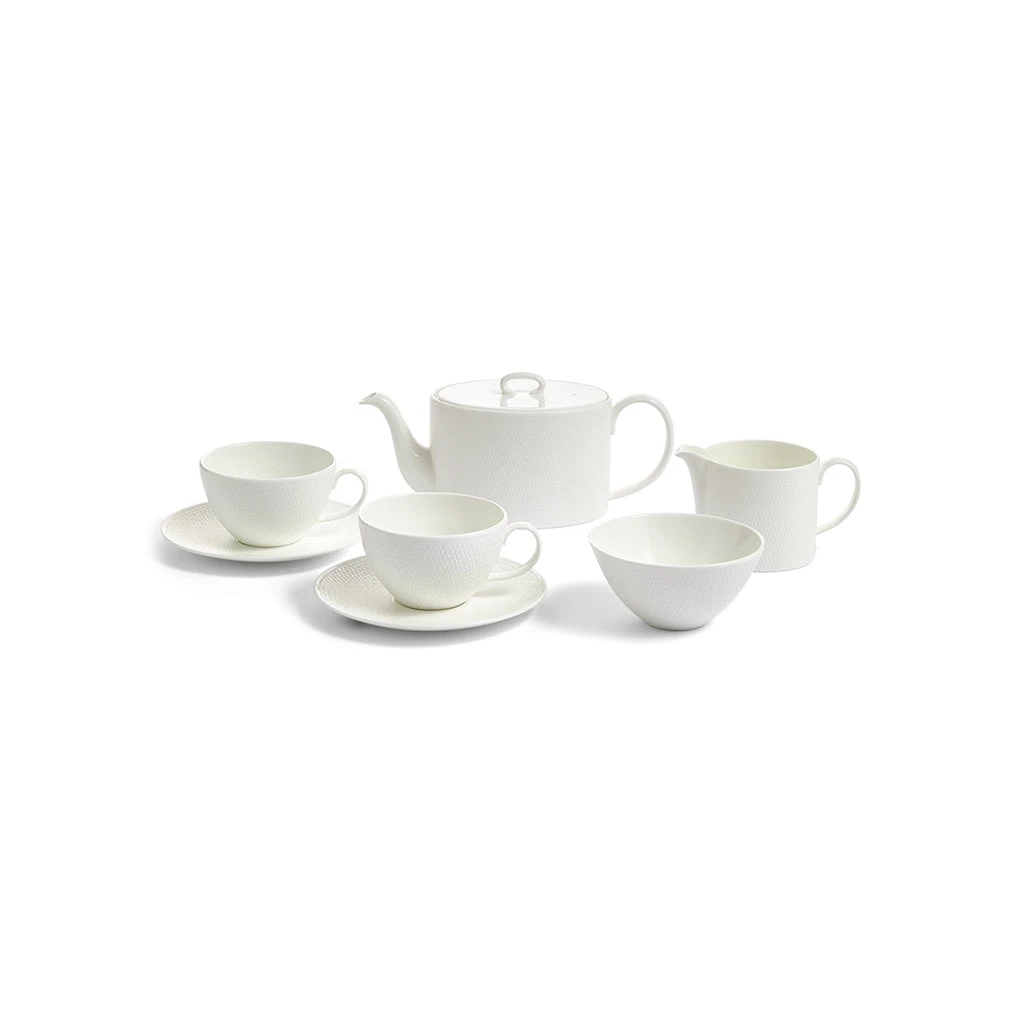 Wedgwood Gio White Teaware Set Of 7 1 Wedgwood Gio White Teaware Set Of 7
