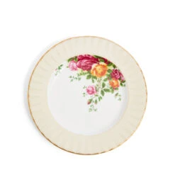 Royal Albert Old Country Roses 3 Piece Set - Vanilla -Tableware Discount Store 701587477949 RoyalAlbert OldCountryRoses Teacup Saucer Plate20cm3PieceSetVanilla 3