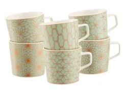 Aynsley Sage & Copper Deco Mug Set Of 6