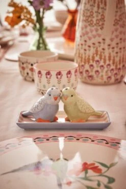 Cath Kidston Ceramic Budgie Salt & Pepper Shaker Set 7 Cath Kidston Ceramic Budgie Salt & Pepper Shaker Set -Tableware Discount Store CKBUDGSALPEP