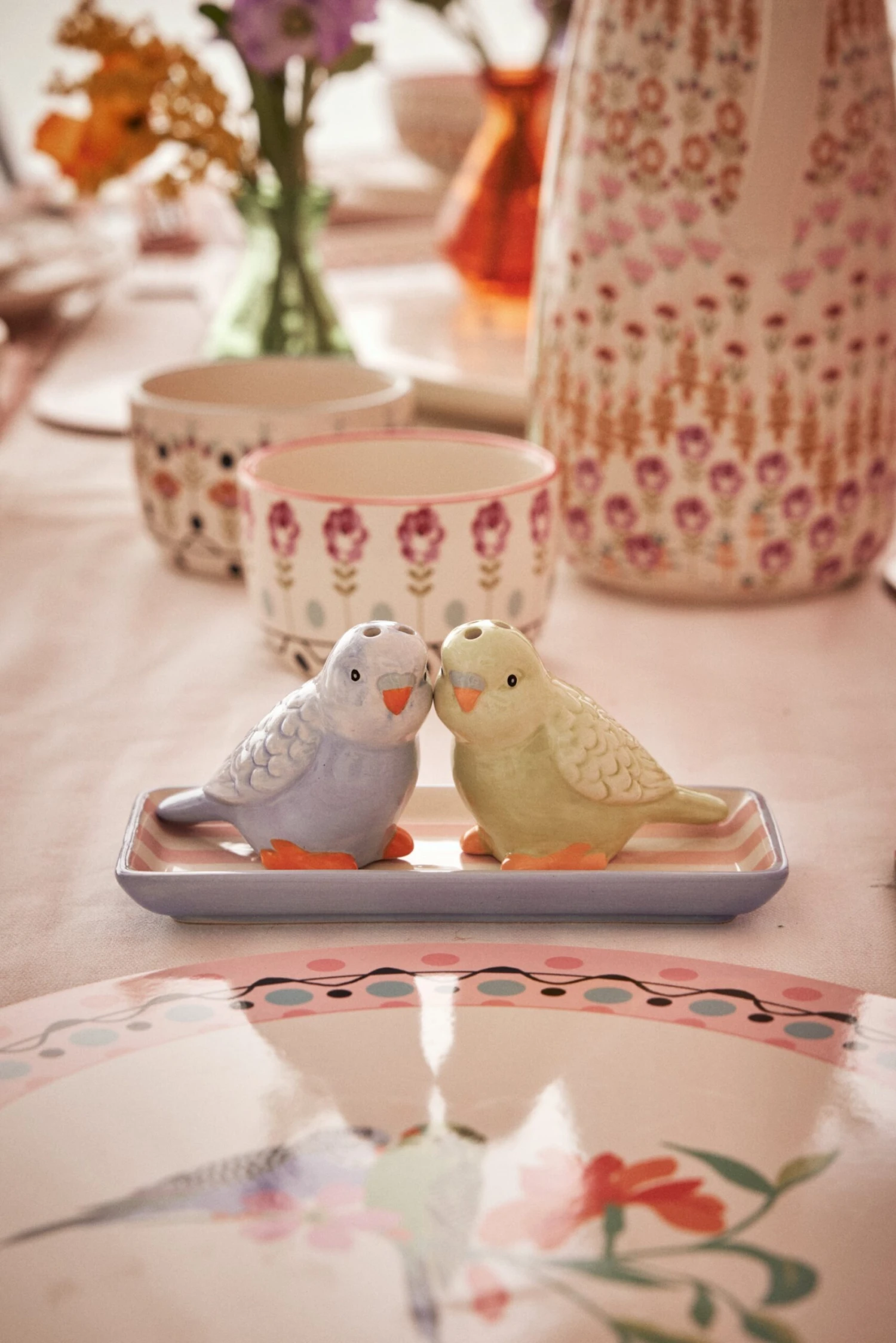 Cath Kidston Ceramic Budgie Salt & Pepper Shaker Set 4 Cath Kidston Ceramic Budgie Salt & Pepper Shaker Set - Image 4