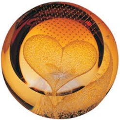 Caithness Glass Heart Of Gold Paperweight