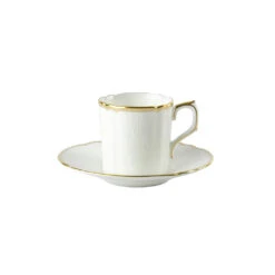 Royal Crown Derby Darley Abbey Pure Gold Coffee Cup And Saucer Set Of 6