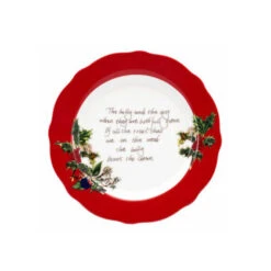 Portmeirion Holly And Ivy Red Border Plate 15cm