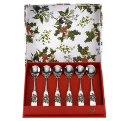 Portmeirion Holly And Ivy Set Of 6 Tea Spoons