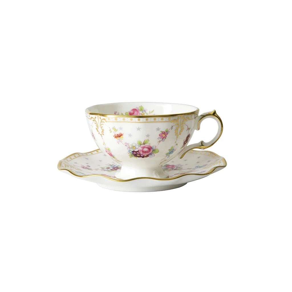 Royal Crown Derby Royal Antoinette Tea Cup And Saucer 1 Royal Crown Derby Royal Antoinette Tea Cup And Saucer