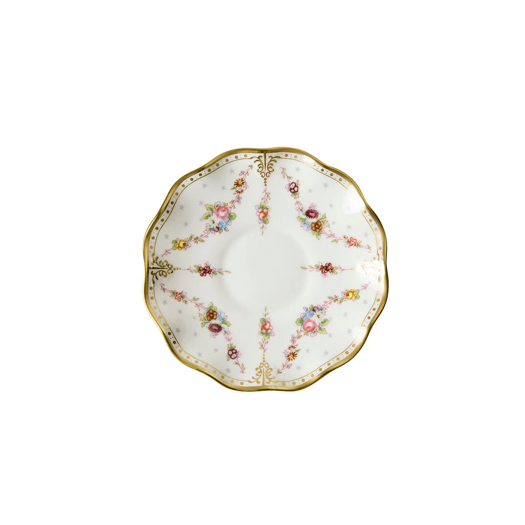 Royal Crown Derby Royal Antoinette Cream Soup Saucer 16.5cm 1 Royal Crown Derby Royal Antoinette Cream Soup Saucer 16.5cm