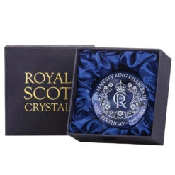 Royal Scot Crystal King's Birthday Domed Paperweight