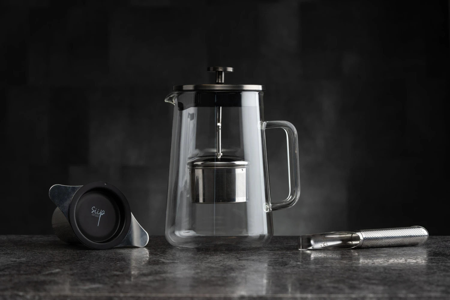 Siip Infuso 900ml Glass Infuser Teapot Gunmetal 4 Siip Infuso 900ml Glass Infuser Teapot Gunmetal - Image 4