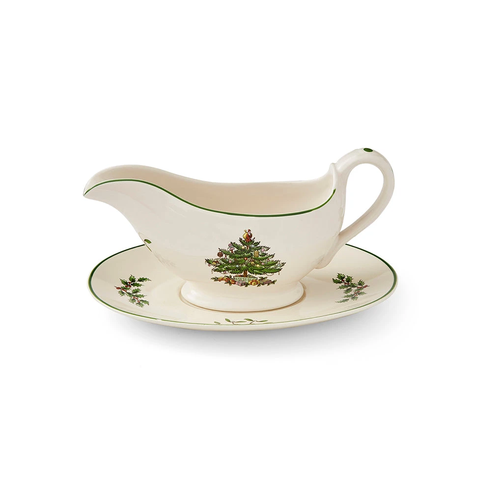 Spode Christmas Tree Sauce Boat & Stand 1 Spode Christmas Tree Sauce Boat & Stand