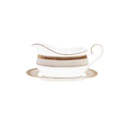 Noritake Odessa Gold Gravy Boat With Tray