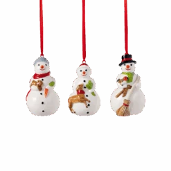 Villeroy & Boch Snowman Christmas Ornament Set