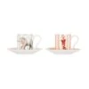 Yvonne Ellen Animal Espresso Cup And Saucer Set Of 2