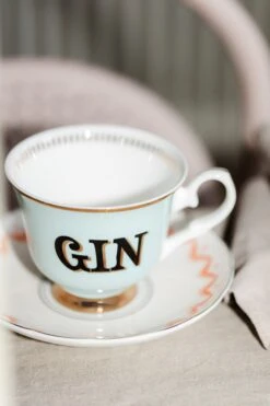 Yvonne Ellen Boozy Teacup And Saucer- Gin -Tableware Discount Store YEGINTCUP 22