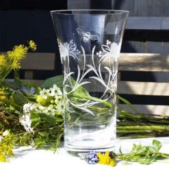 Royal Scot Crystal Bee & Honeysuckle Large Flared Vase 10.5" -Tableware Discount Store beelfvase 05 1000