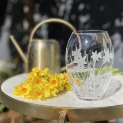 Royal Scot Crystal Daffodils Small Barrel Vase 6" -Tableware Discount Store dafbars 03 1000 2