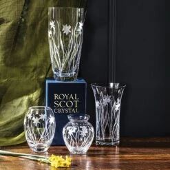 Royal Scot Crystal Daffodils Tall Vase 10" -Tableware Discount Store daffodils lifestyle 03 1000 1 5