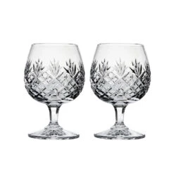 Royal Scot Crystal Edinburgh Brandy Glass Set Of 2