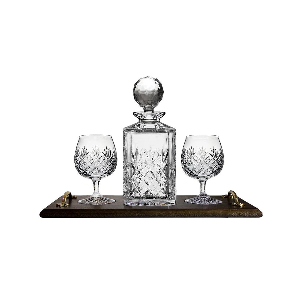 Royal Scot Crystal Edinburgh Brandy Tray Set 1 Royal Scot Crystal Edinburgh Brandy Tray Set