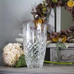 Royal Scot Crystal London Large Barrel Vase 9" -Tableware Discount Store img 9724