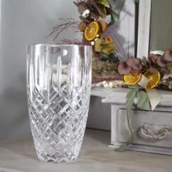 Royal Scot Crystal London Large Barrel Vase 9" -Tableware Discount Store lonlbar 03 1000