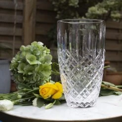 Royal Scot Crystal London Large Barrel Vase 9" -Tableware Discount Store lonlbar 1000