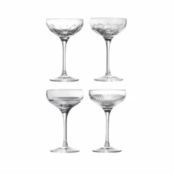 Waterford Crystal Mixology Coupe Glass Mixed Set Of 4