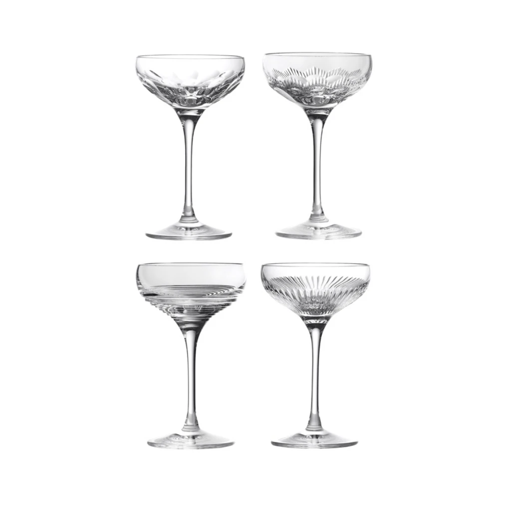 Waterford Crystal Mixology Coupe Glass Mixed Set Of 4 1 Waterford Crystal Mixology Coupe Glass Mixed Set Of 4